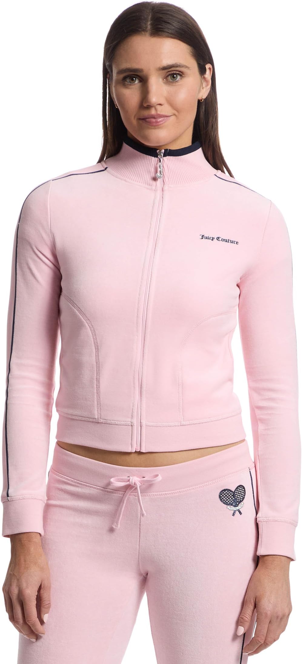 

Женская спортивная куртка Heritage с воротником-стойкой и рисунком на спине Juicy Couture, Whisper Pink