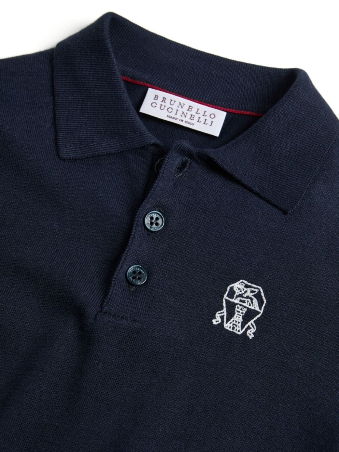 Brunello Cucinelli Kids рубашка поло с вышивкой, синий — фото 3