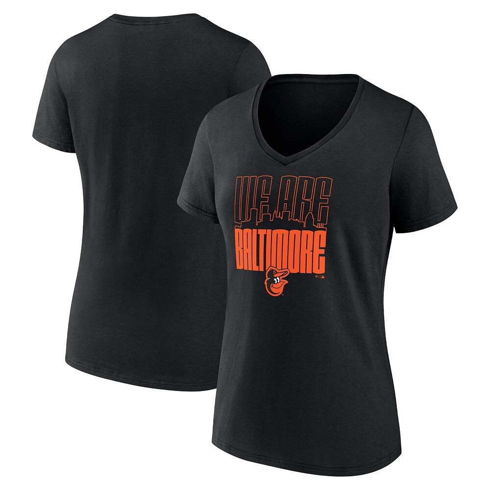 

Женская черная футболка Fanatics Baltimore Orioles Local с v-образным вырезом Fanatics Brands - White Label, цвет Orl Black