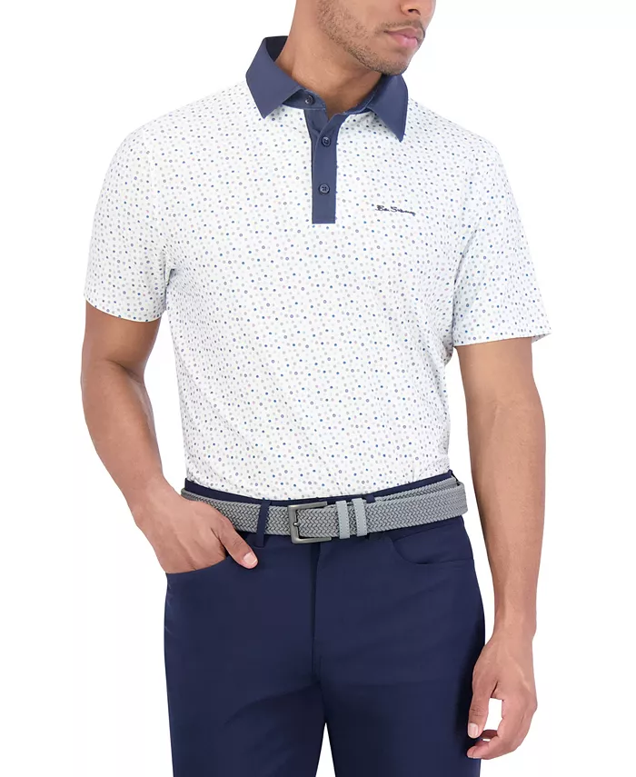 

Поло спортивное Tech Jersey в горох Sports Fit Ben Sherman, белый
