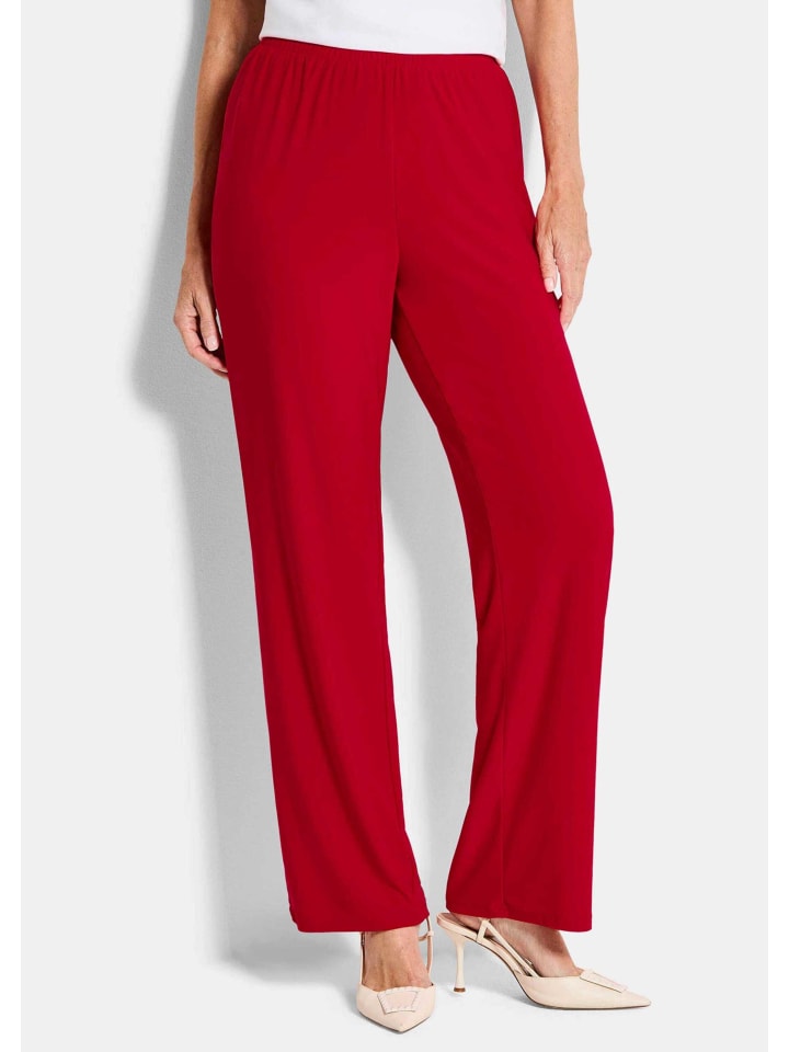 

GOLDNER Удобные облегающие брюки с поясом, легко надеваются, красного цвета