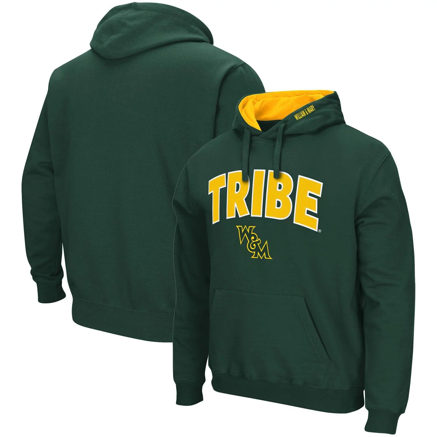 

Мужской зеленый пуловер с капюшоном William & Mary Tribe Arch и Logo Colosseum