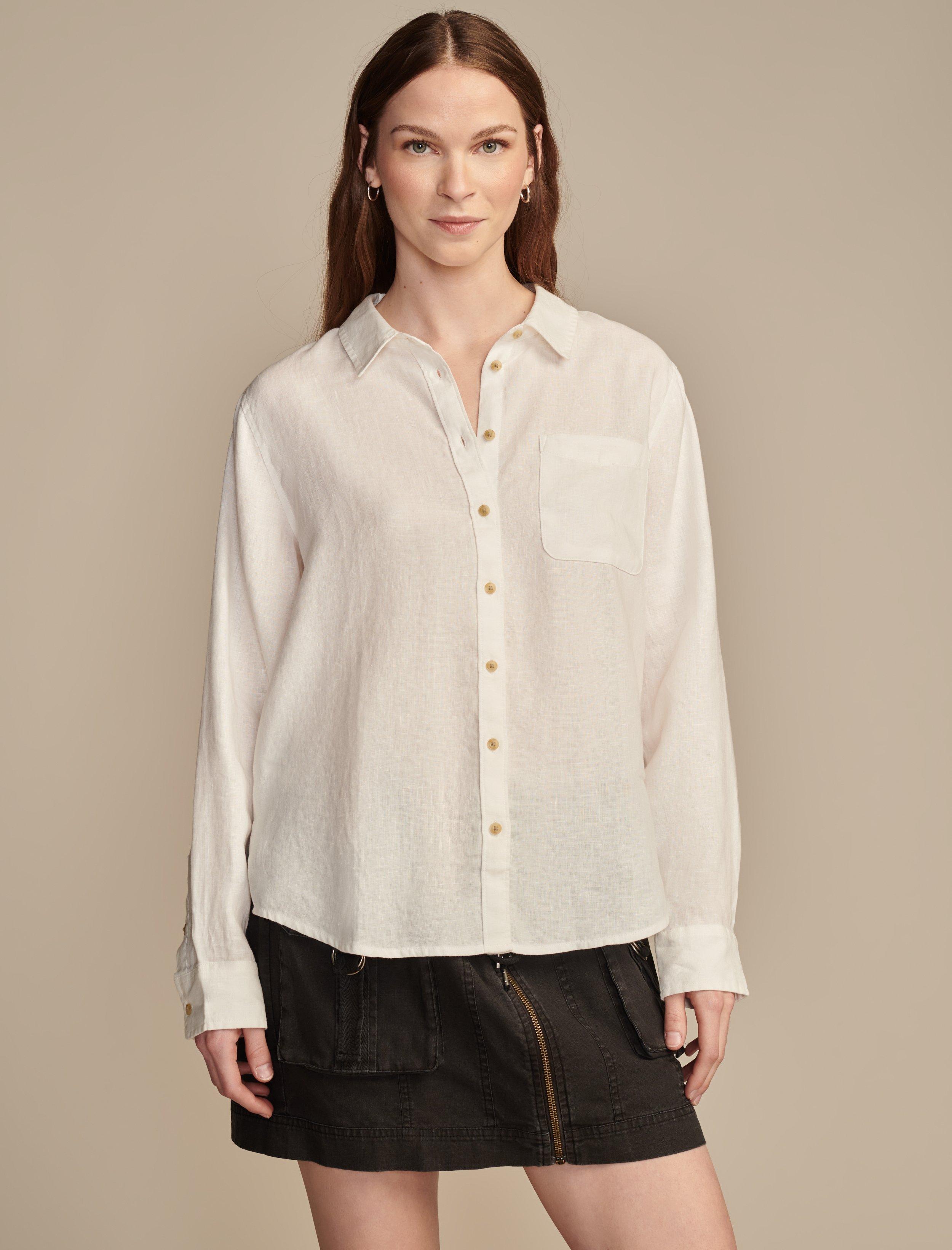

Женская льняная рубашка Lucky Brand Prep, белый