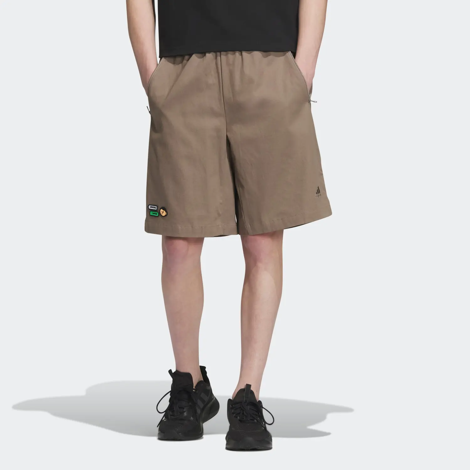 X SEEBIN SS23 Повседневные шорты мужские светло-серые коричневые Adidas — фото 4