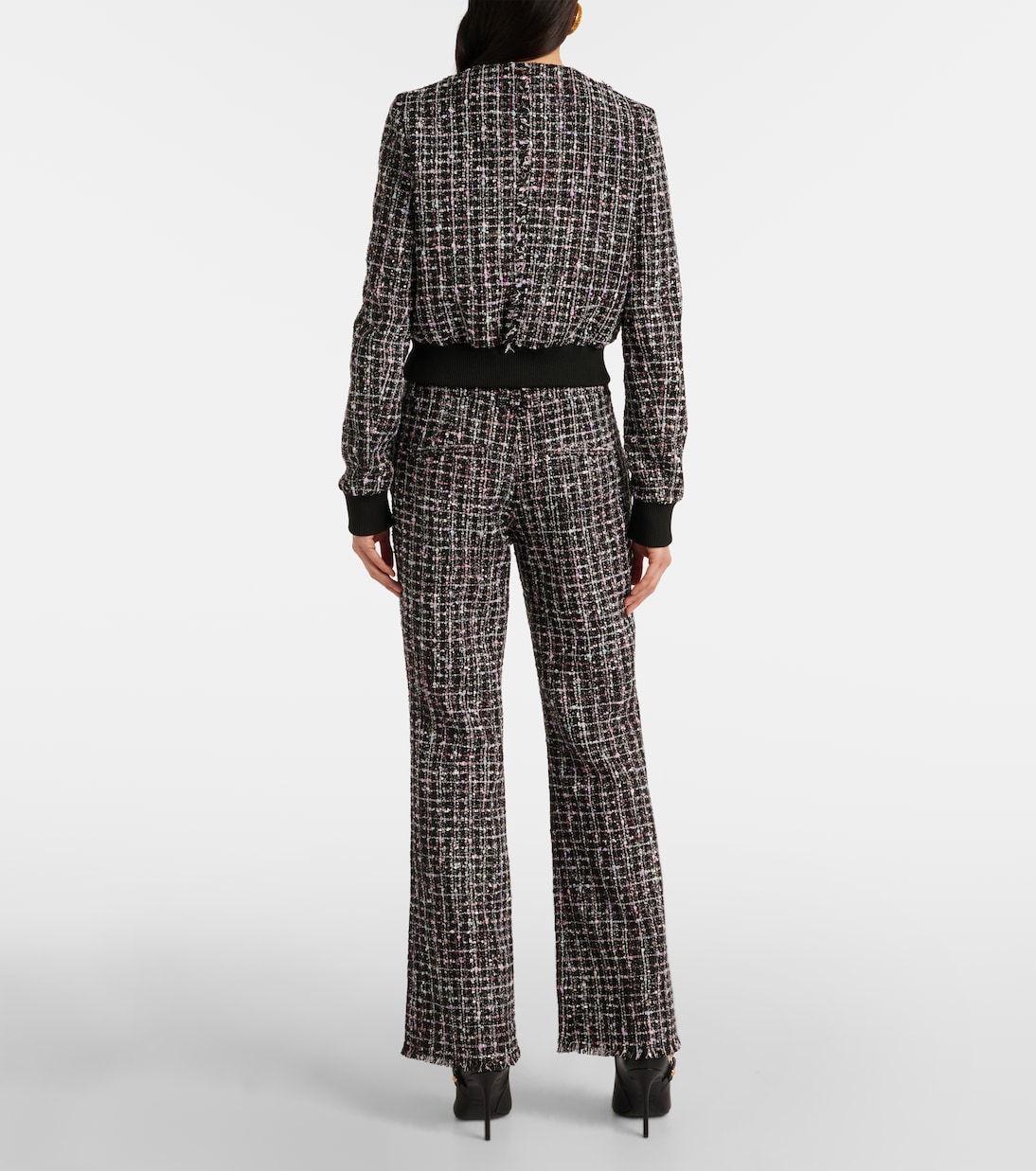 Куртка-бомбер из твида Balmain, Eah Noir/Multico — фото 3