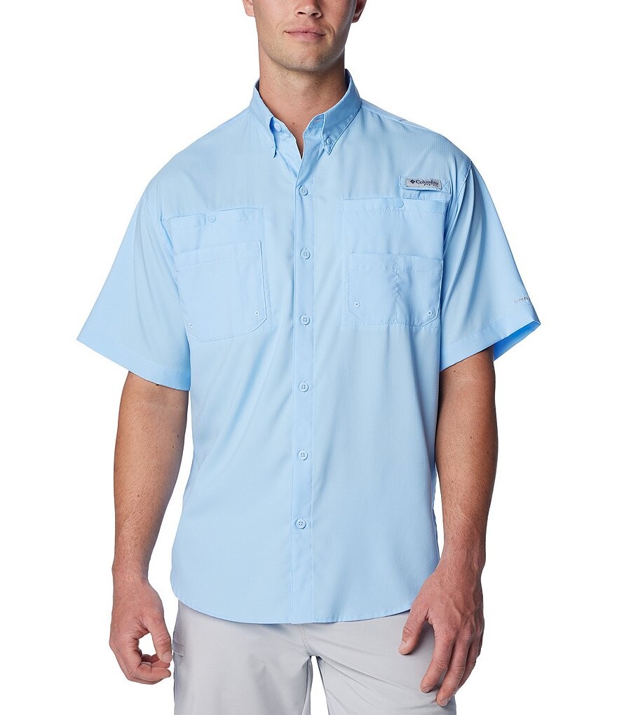 

Однотонная рубашка с короткими рукавами Columbia PFG Tamiami II, синий