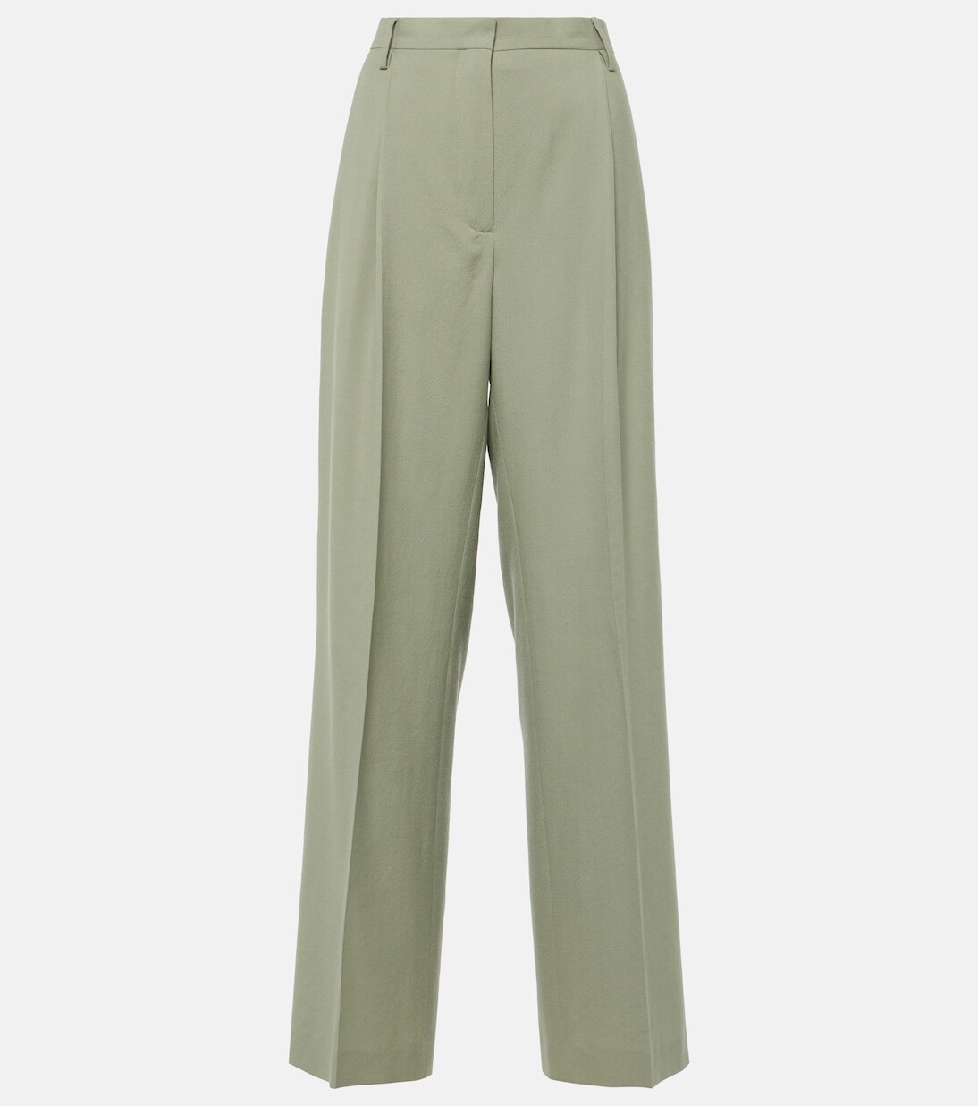 

Прямые брюки из шерсти со средней посадкой Dries Van Noten, зеленый