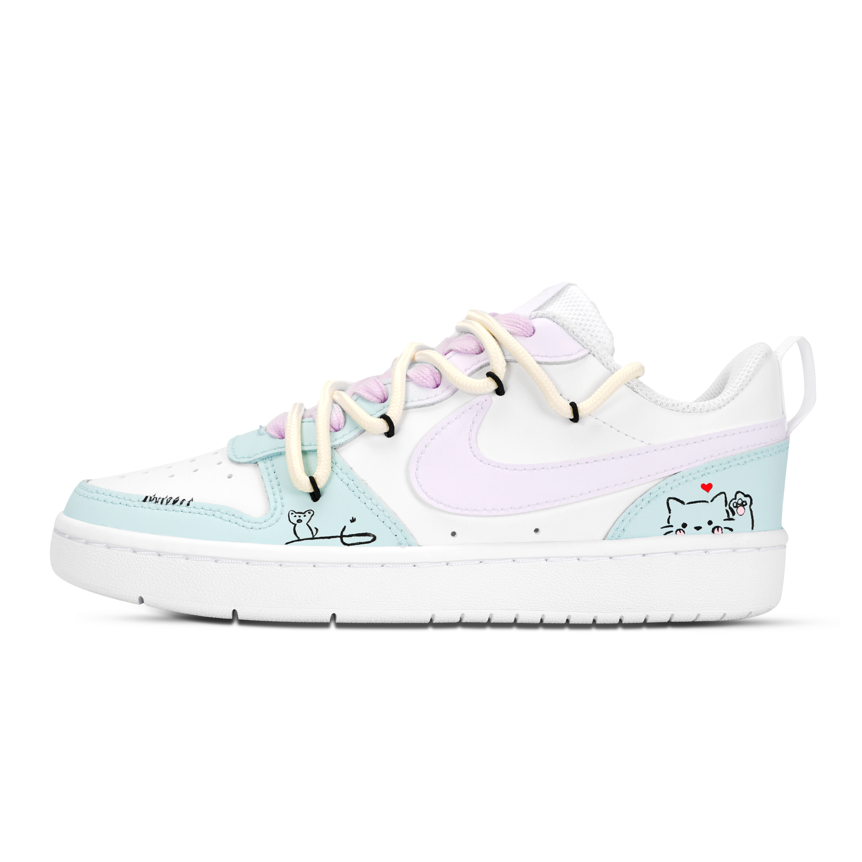 

Детские кроссовки для скейтбординга Court Borough Low 2 Low Top для подростков Nike, синий/желтый/белый/фиолетовый