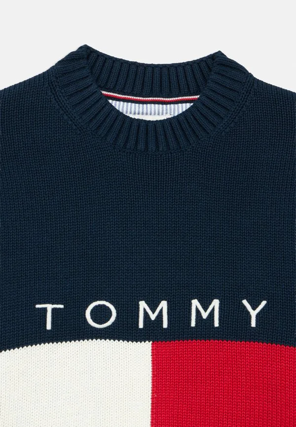 Свитер свободного кроя в рубчик с изображением флага наследия Tommy Hilfiger, Dark Night Navy — фото 4