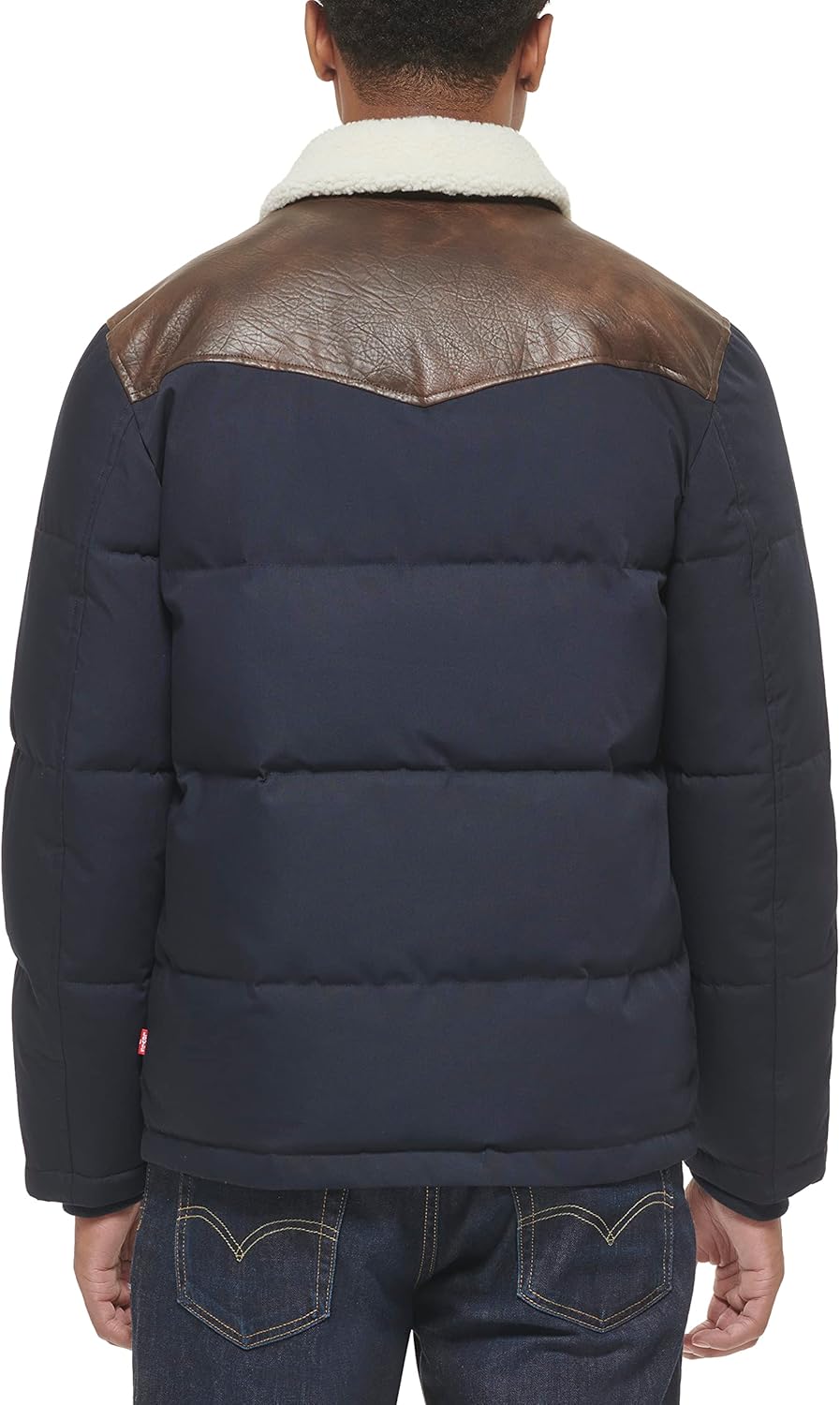 Мужская стеганая куртка Levi's Out West из смешанной ткани, Navy Puffer — фото 2