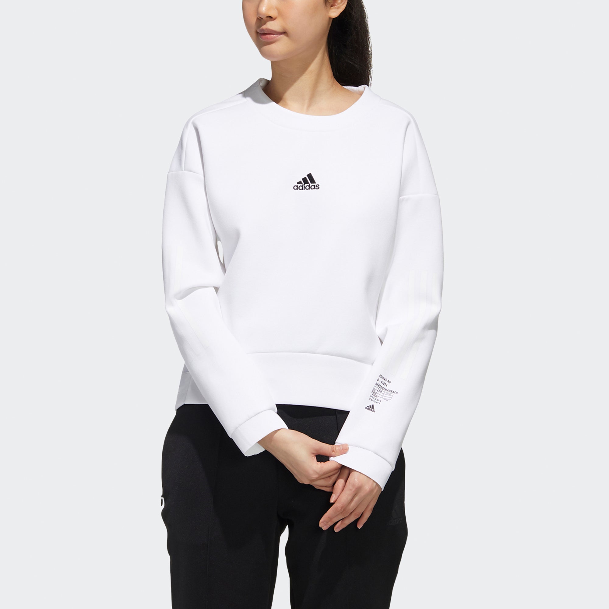 Худи (WMNS) adidas Style Soft Swt Logo Printing Short Pullover Sports White Hoodie — фото 3