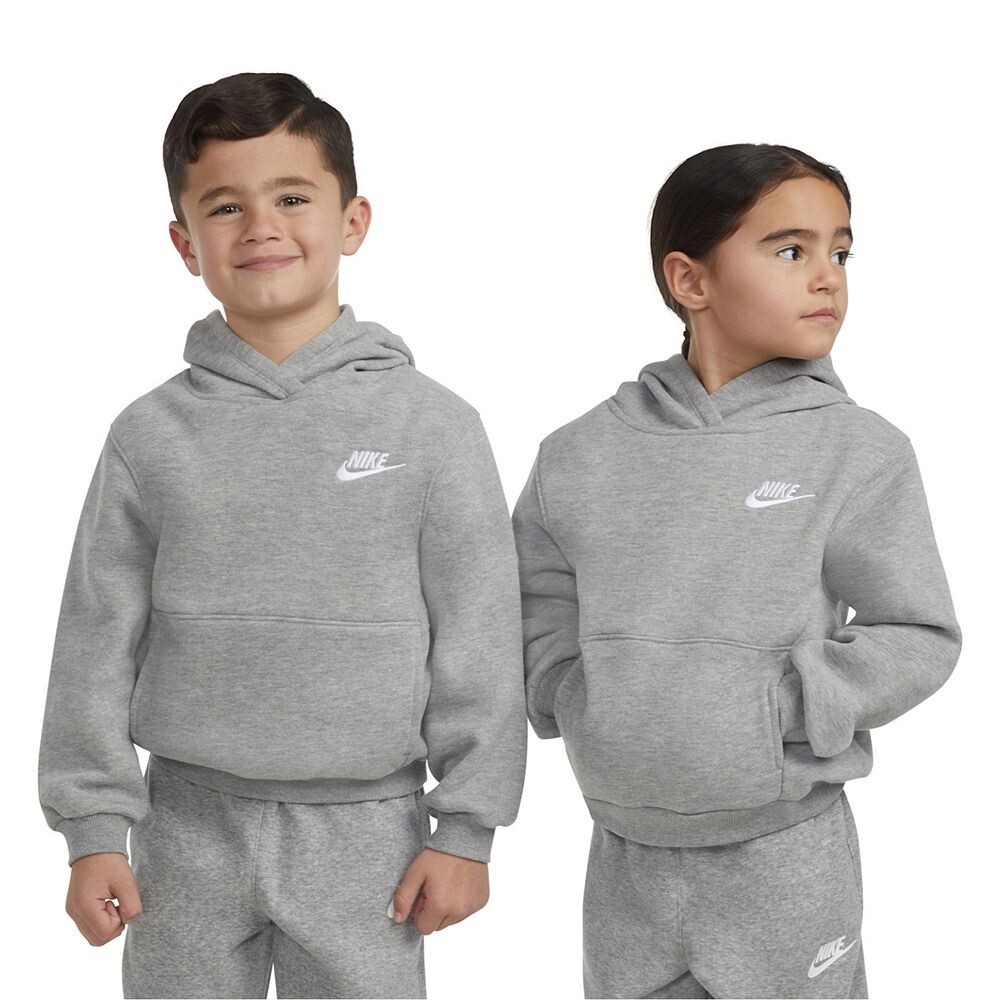 Флисовый пуловер с капюшоном Nike Sportswear Club для детей 4–7 лет, серый
