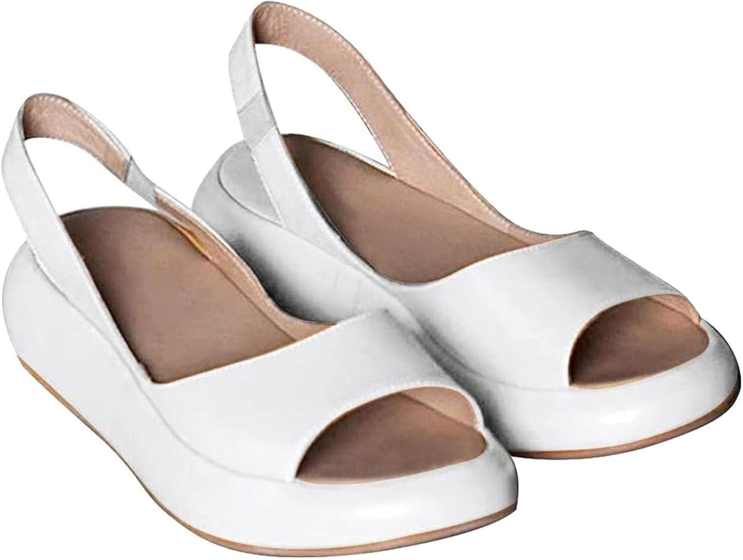 

Женские сандалии на танкетке ZWRXW с открытым носком, ортопедической поддержкой свода, нескользящей платформой, с удобной посадкой, легкие летние сандалии на каблуке, подходящие для повседневной и праздничной носки, белый
