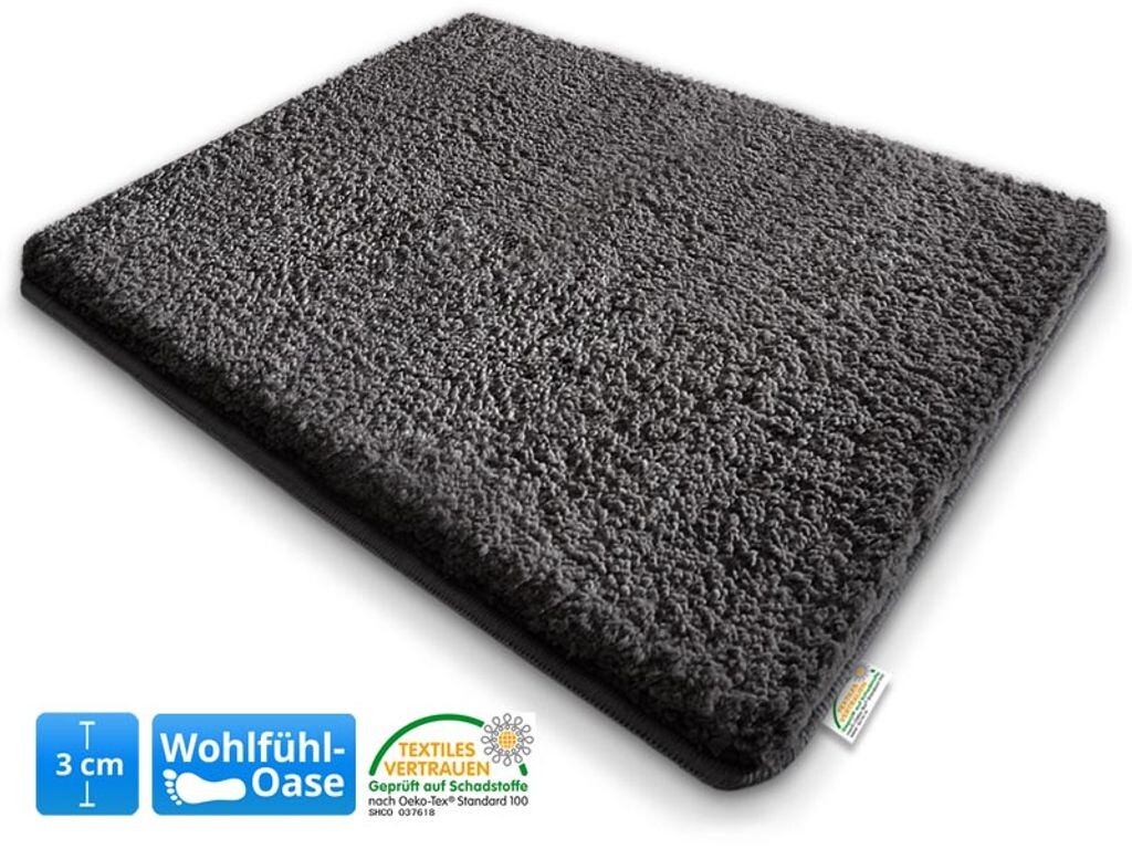 

Коврики для ванной Sky очень пушистые, разные цвета и размеры Stormy Grey 60 x 100 см Floordirekt, серый