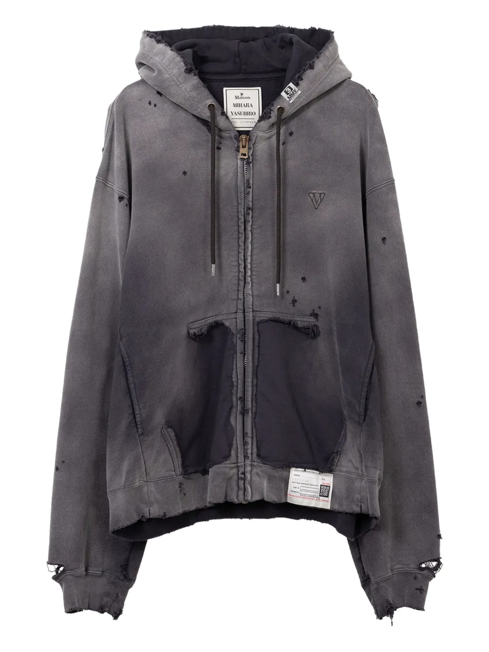 

Выцветшая на солнце толстовка на молнии Maison Mihara Yasuhiro, черный