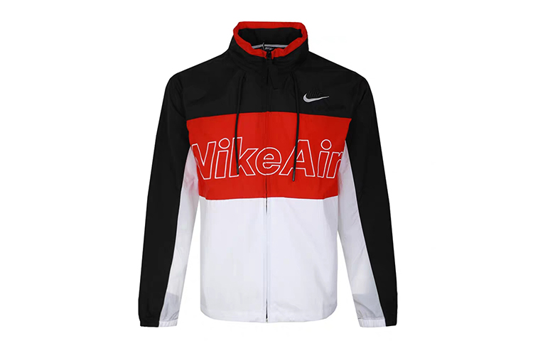 Nike Куртка мужская красно-черно-белая в стиле пэчворк, Red Black White Patchwork — фото 2