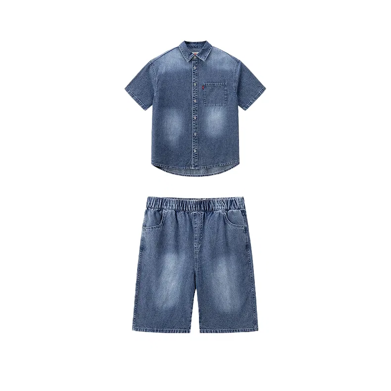 Детский спортивный костюм с отложным воротником Levis Lake Gray Blue