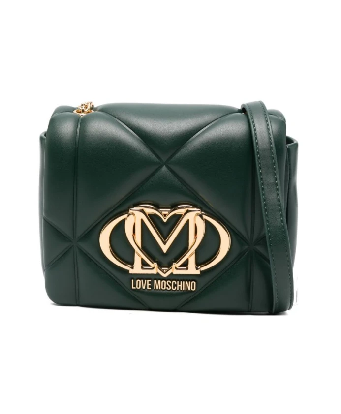 

Зеленая сумка через плечо, модный аксессуар. Love Moschino, зеленый