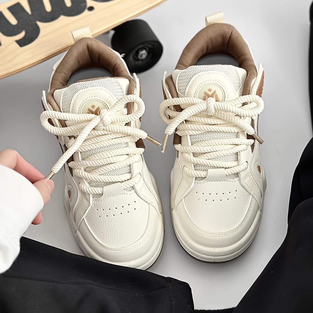 Мужские платформенные кроссовки для скейтборда Clolinde Comfy, модный уличный стиль, противоскользящие повседневные кроссовки для активного отдыха на улице, хаки — фото 2