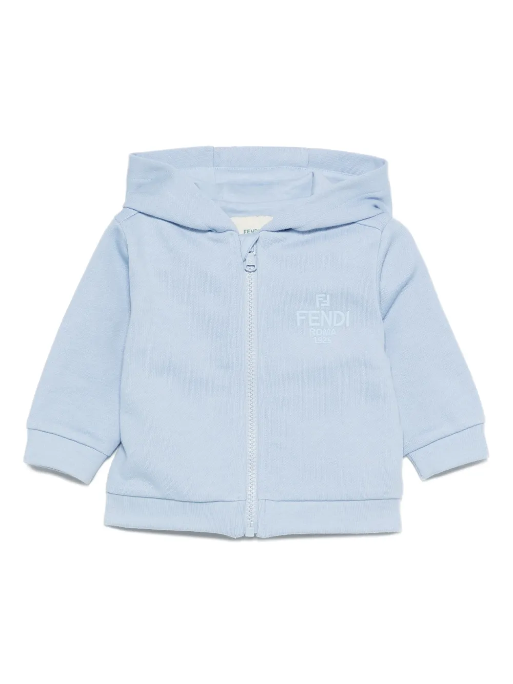 

Худи на молнии с вышитым логотипом FENDI KIDS, синий