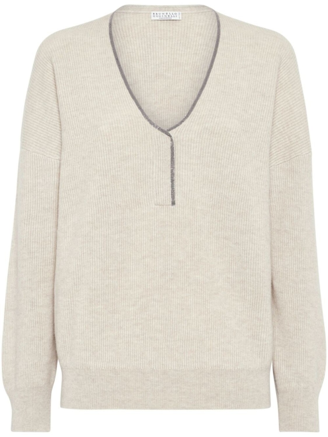 

Brunello Cucinelli кашемировый джемпер с декором Monili, нейтральный цвет