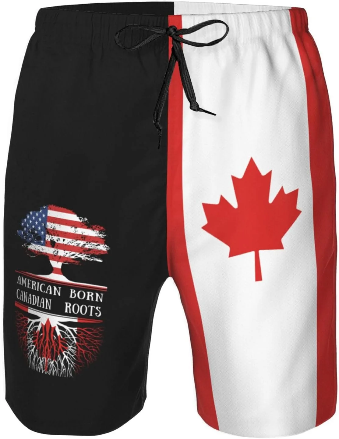 Мужские плавки Born Canadian Roots с флагом Канады и сетчатой подкладкой Generic, белый