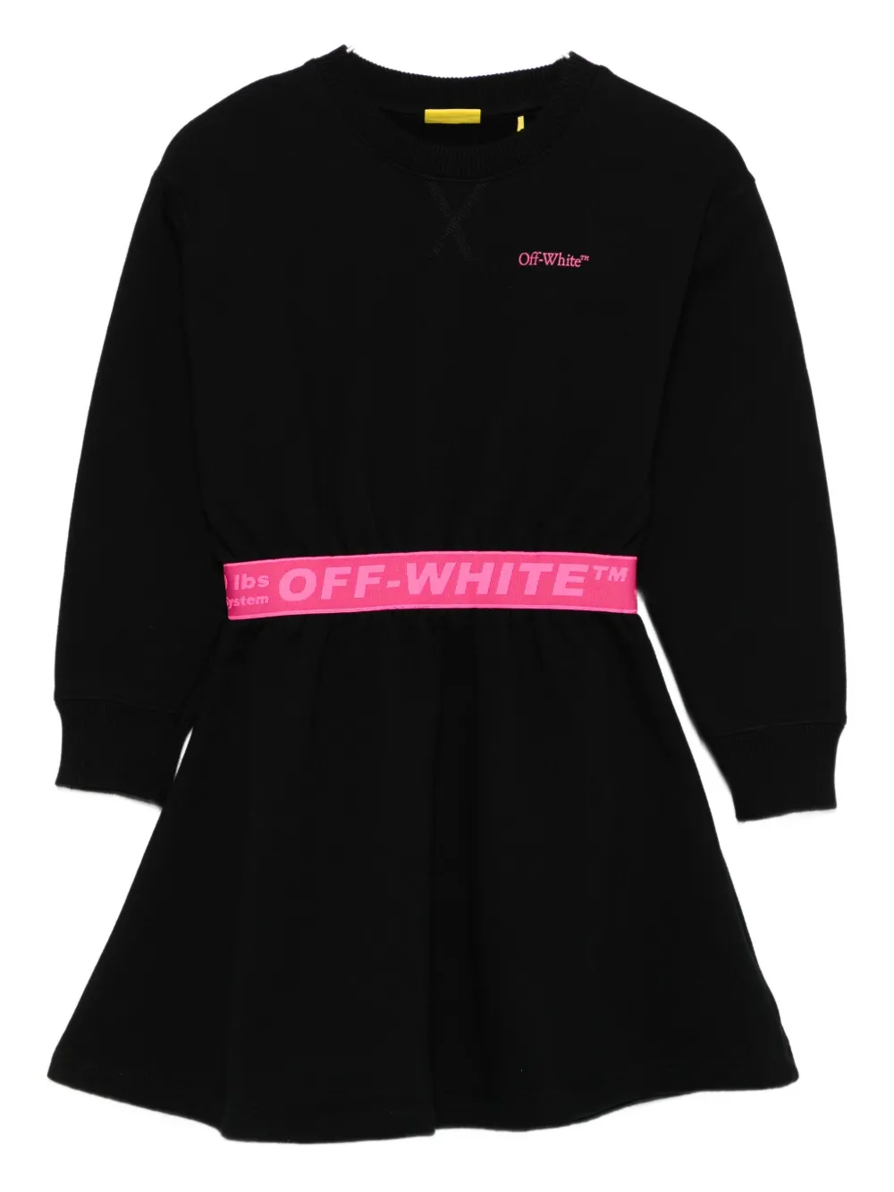 

Платье с эластичным поясом OFF-WHITE KIDS, черный