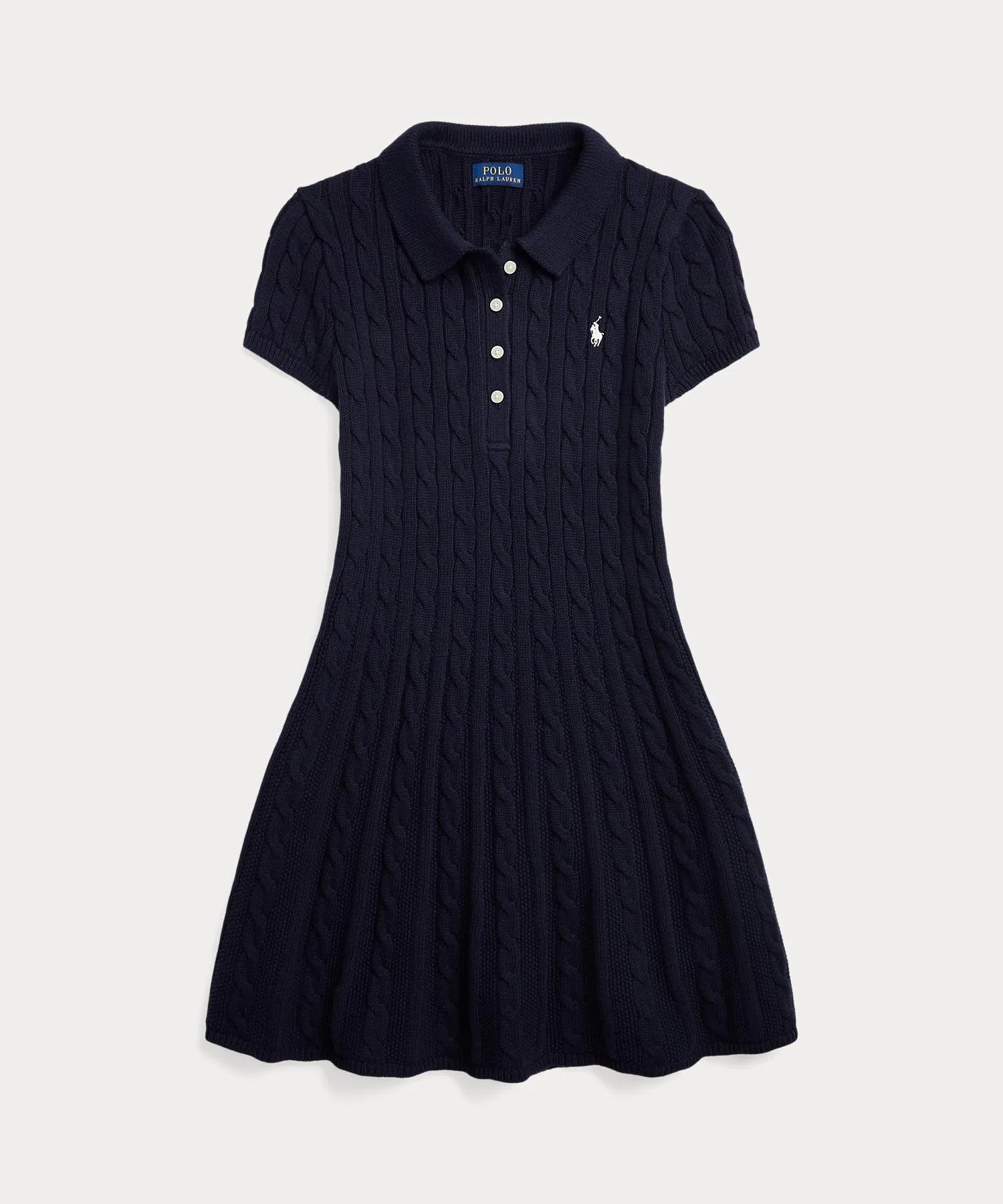 Детское платье Polo Ralph Lauren с кабельным узором из хлопка — фото 2