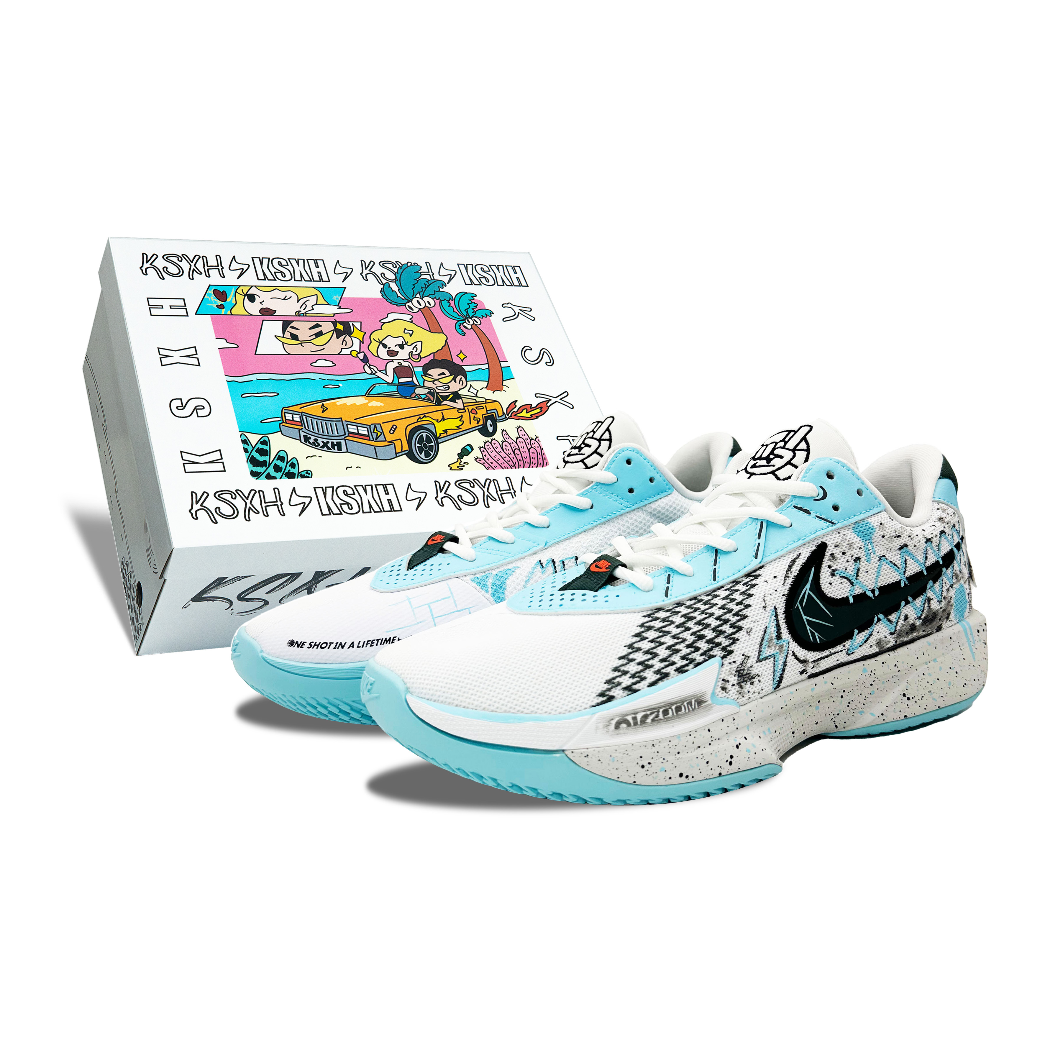 

Баскетбольные кроссовки Air Zoom GT Cut Basketball Shoes Unisex Low-Top White/Black Blue Nike