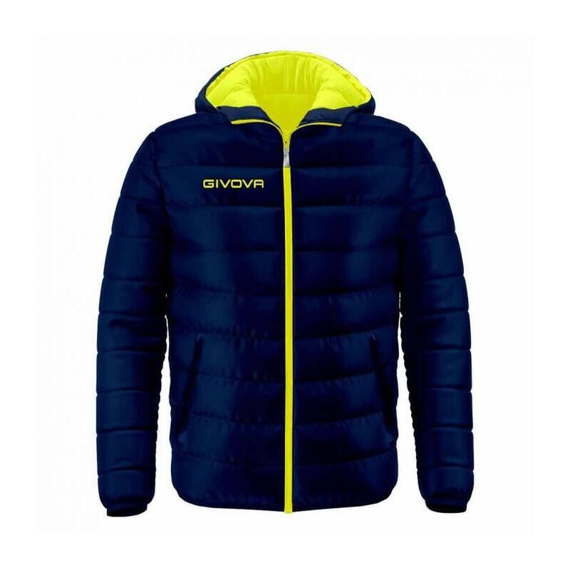 

Женский пуховик Givova, цвет blue/fluo neon yellow
