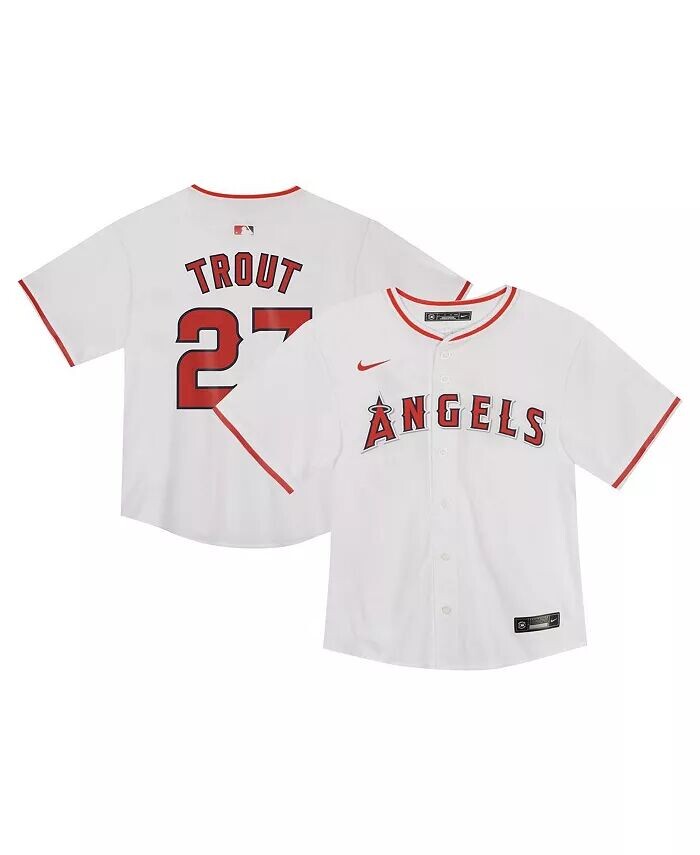 

Майк Траут, малыш, белая игровая майка Los Angeles Angels Nike