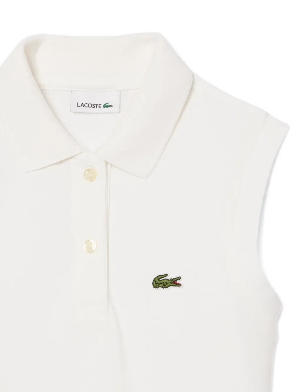 Короткое платье-поло без рукавов Lacoste, нейтральный — фото 3