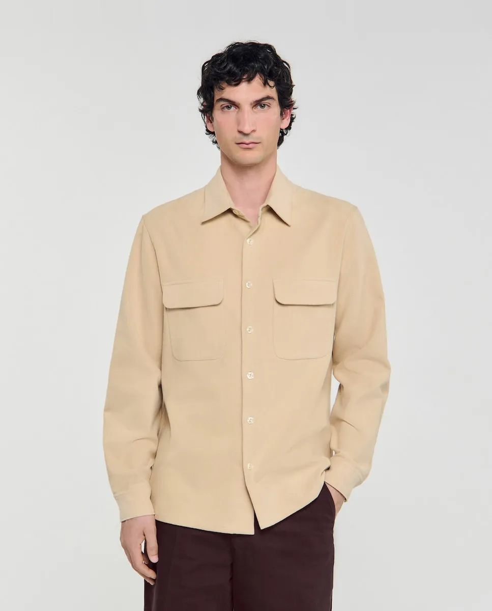 

Мужская фланелевая рубашка Sandro, бежевый
