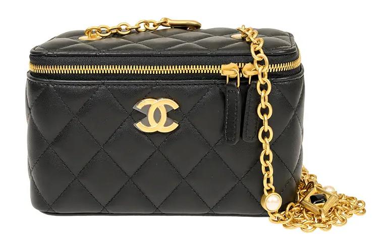 

CHANEL Овчинная коробчатая сумка, плечевая сумка, черезплечная сумка женская Black