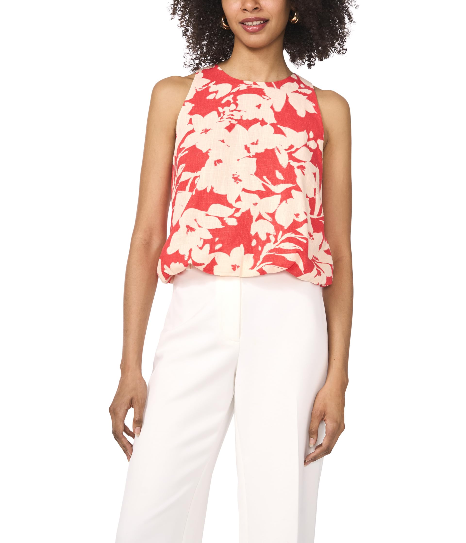 

Топ Vince Camuto Sleeveless Tank With Ballon Hem, Cayenne