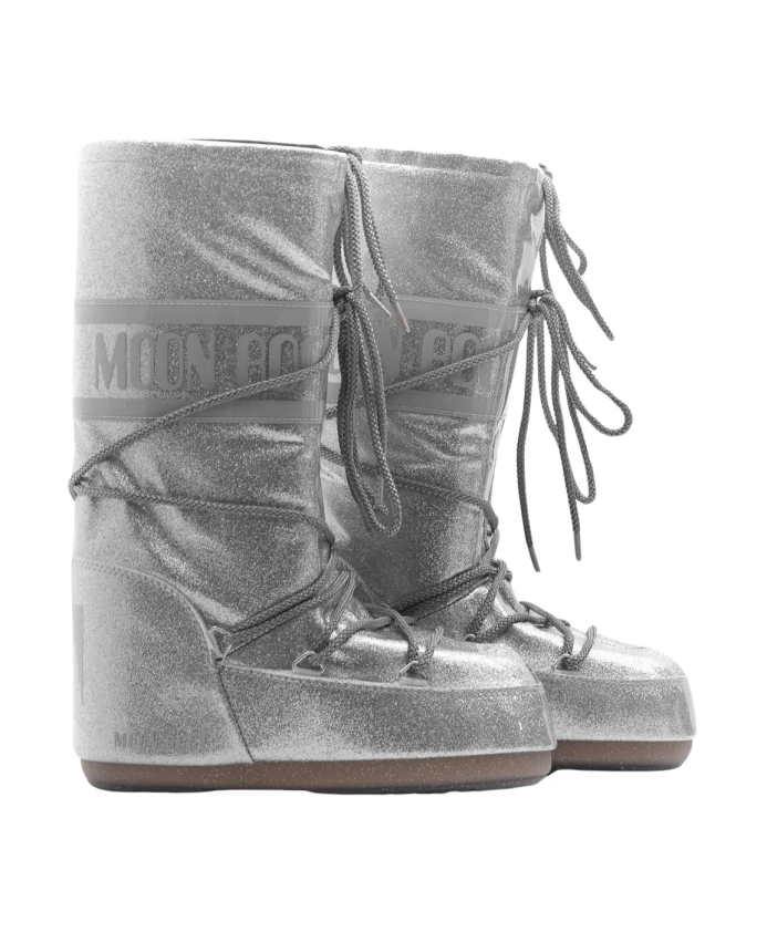 

Блестящие зимние сапоги | Иконка длиной до щиколотки Moon Boot, серый