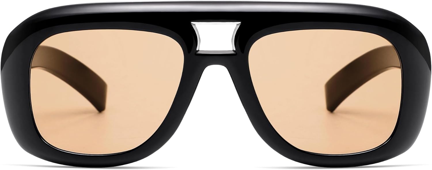 

Солнцезащитные очки-авиаторы SOJOS в стиле ретро, ​​увеличенного размера, для женщин и мужчин, модные винтажные квадратные очки-авиаторы 90-х годов SJ2688, Black Frame Orange Lens