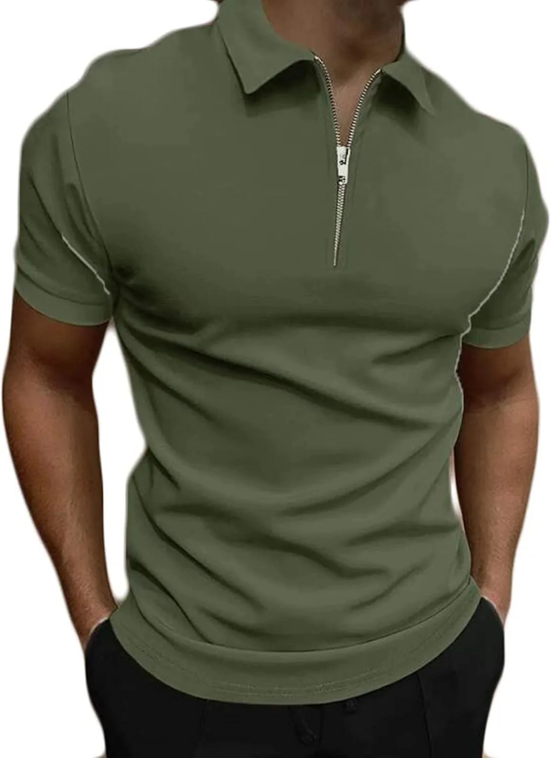 

Polo для мужчин Big and Tall, короткий рукав, летний, хлопок, молния Muscularfit