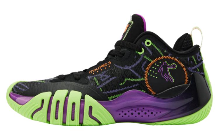 

QIAODAN Заточи 5PRO Износостойкие низкие баскетбольные кроссовки мужские черные фиолетовые зеленые