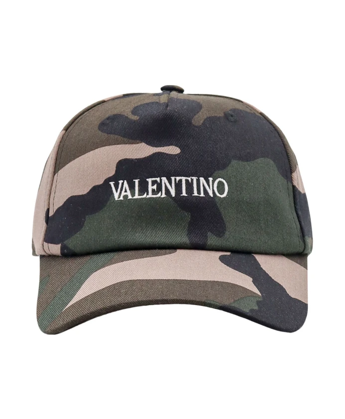 

Камуфляжная бейсболка с вышивкой Valentino Garavani, зеленый