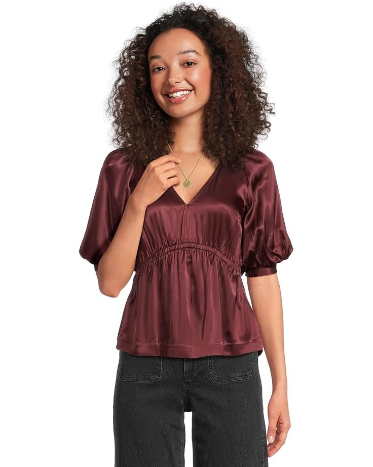 

Топ Madewell Kathleen Top- Unitedtex Stretch Satin, цвет Cabernet