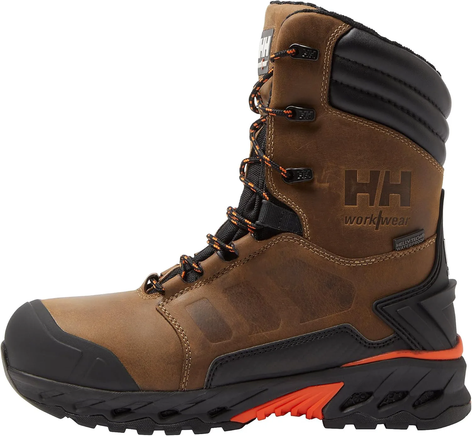 Рабочие ботинки с композитным носком Helly-Hansen Bifrost для мужчин - водонепроницаемые рабочие ботинки BOA - противоскользящая подошва - утепление 400 г Helly Hansen, темно-коричневый/оранжевый — фото 4