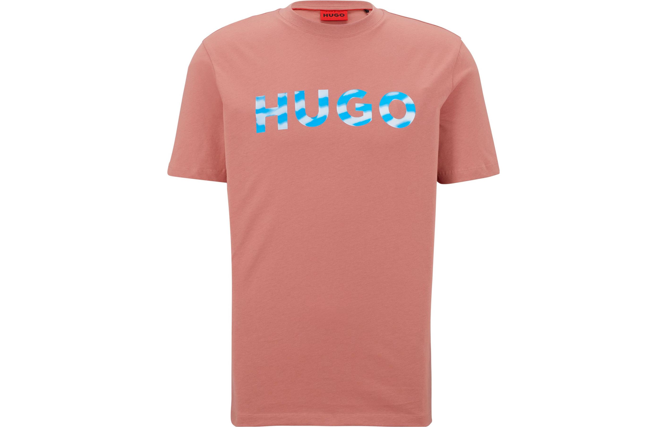 

HUGO BOSS Футболка мужская оранжевая розовая, Оранжевый, HUGO BOSS Футболка мужская оранжевая розовая