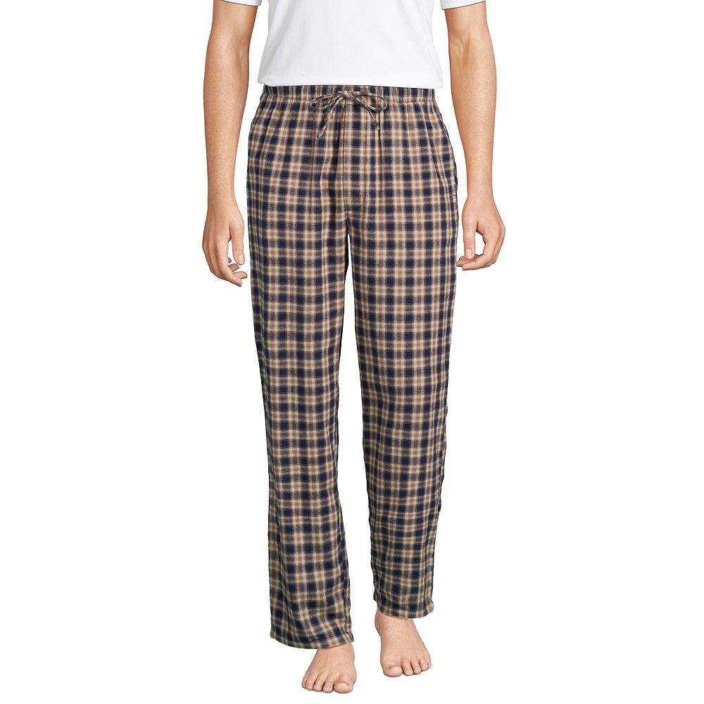

Мужские фланелевые пижамные брюки Lands End Lands' End, цвет Navy Khaki Plaid