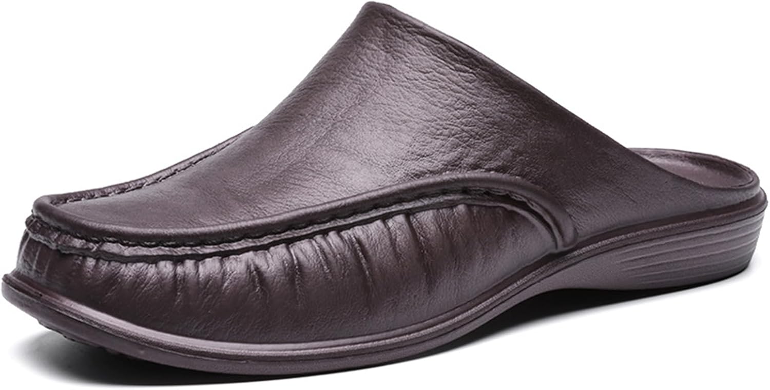 

Мужские тапочки с поддержкой свода стопы, повседневные мюли, сабо, открытая пятка, удобные слипоны, лоферы для ходьбы, для дома и улицы Abborora, темно-коричневый