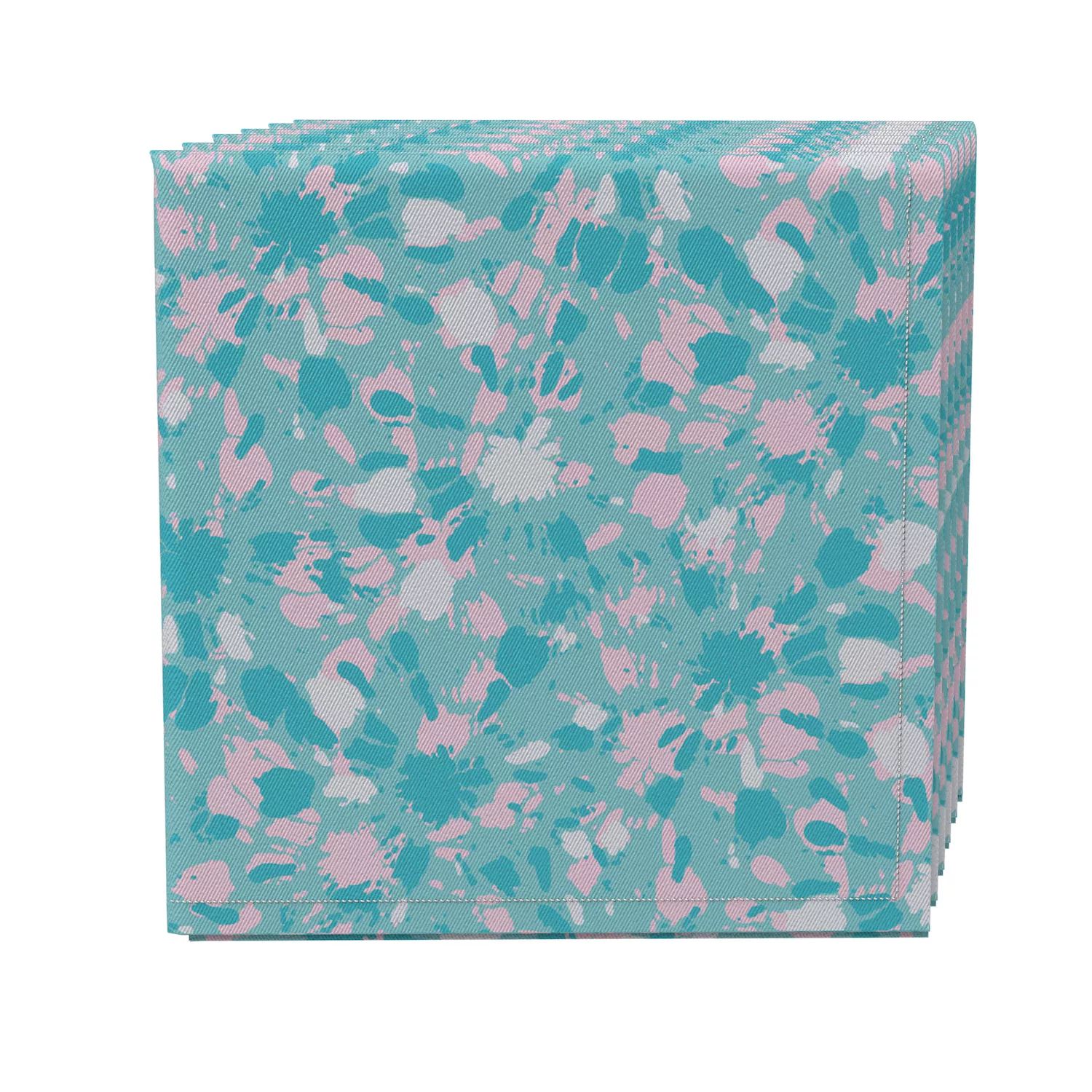 

Набор салфеток из 4 шт., 100 % хлопок, 20x20 дюймов, Pink Aqua Tie Dye