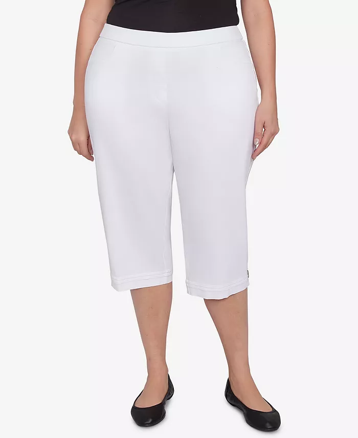 

Утягивающие брюки-капри Parrot Cay Plus Size с манжетами и утягивающим эффектом Alfred Dunner, белый