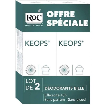 

Шариковый дезодорант Keops без спирта 48 ч. Лот 2 x 30 мл RoC