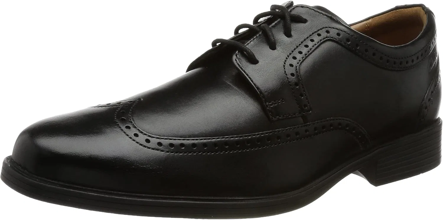 Туфли Clarks Men's Whiddon Wing Oxford, Black Leather