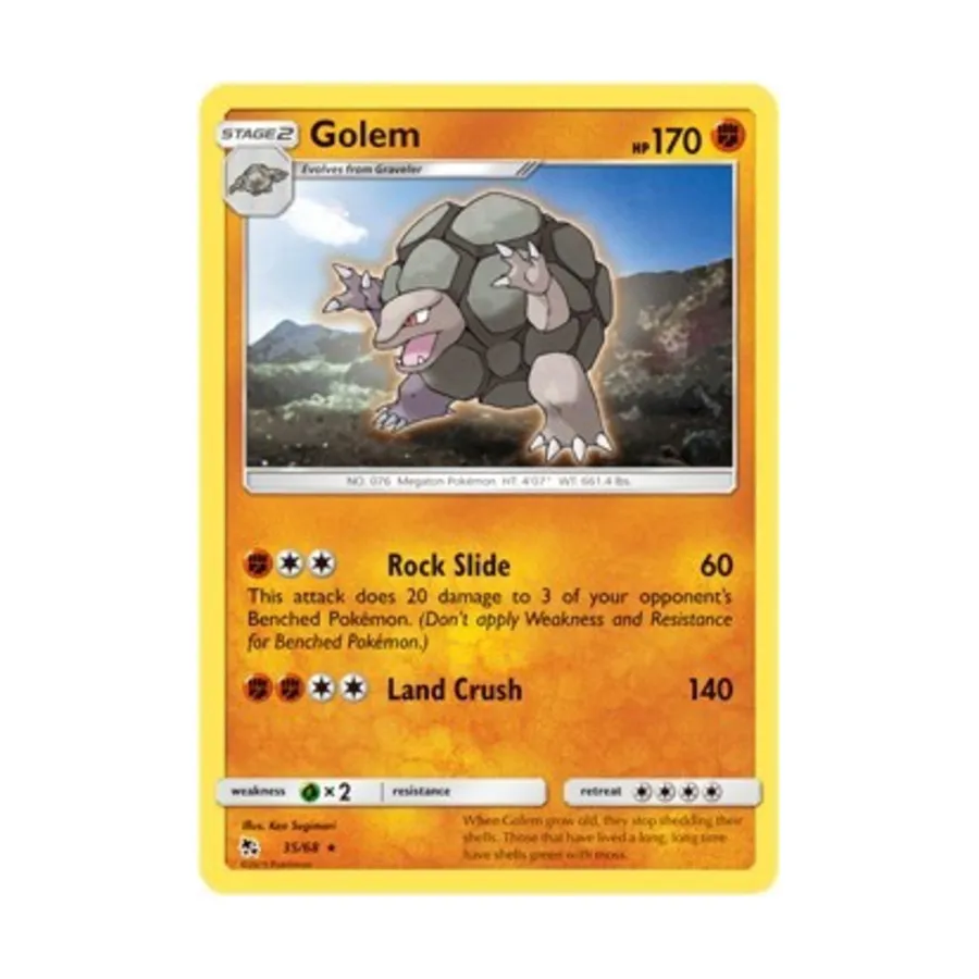 

CCG Голем (R) #35/68 (обратная голема), Pokemon - Hidden Fates - Singles